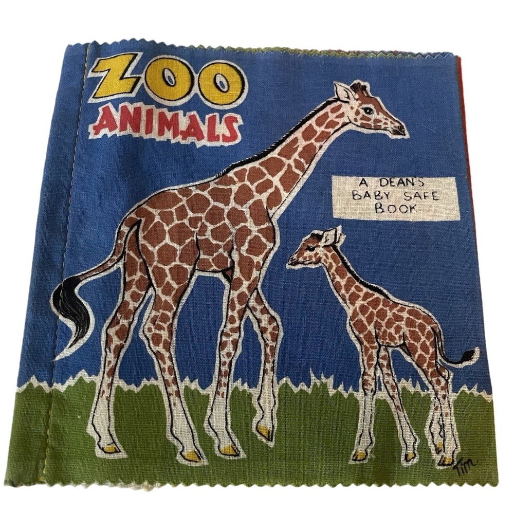 Vintage Dean's Rag Fabric‎ Cloth Child Book England Washable 6662 Zoo Giraffe